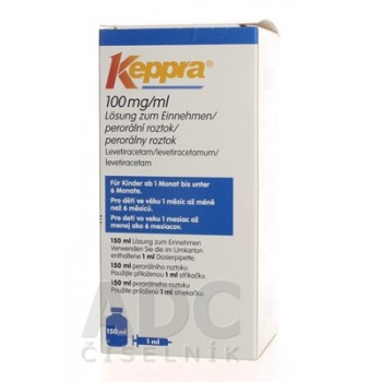 Кеппра (Keppra) преоральний розчин 100 мг/мл, 150 мл + шприц 1 мл